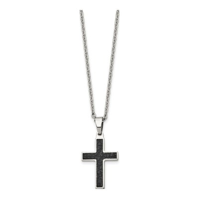 Black Stainless Steel Cross Pendant Necklace – view 4