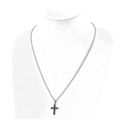 Black Stainless Steel Cross Pendant Necklace – view 5