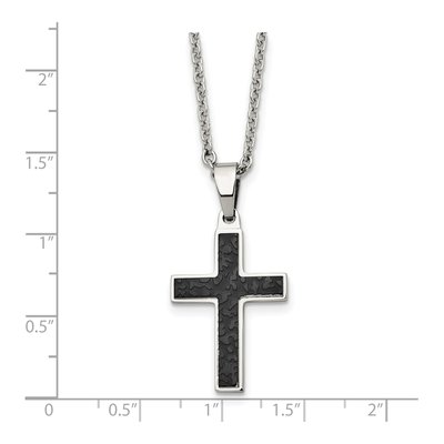Black Stainless Steel Cross Pendant Necklace – view 6