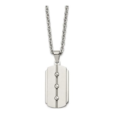 Stainless Steel Dog Tag Pendant Necklace – view 4