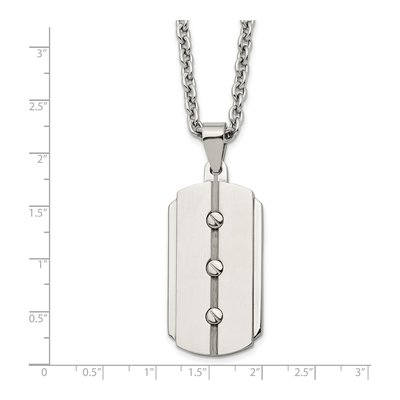 Stainless Steel Dog Tag Pendant Necklace – view 6