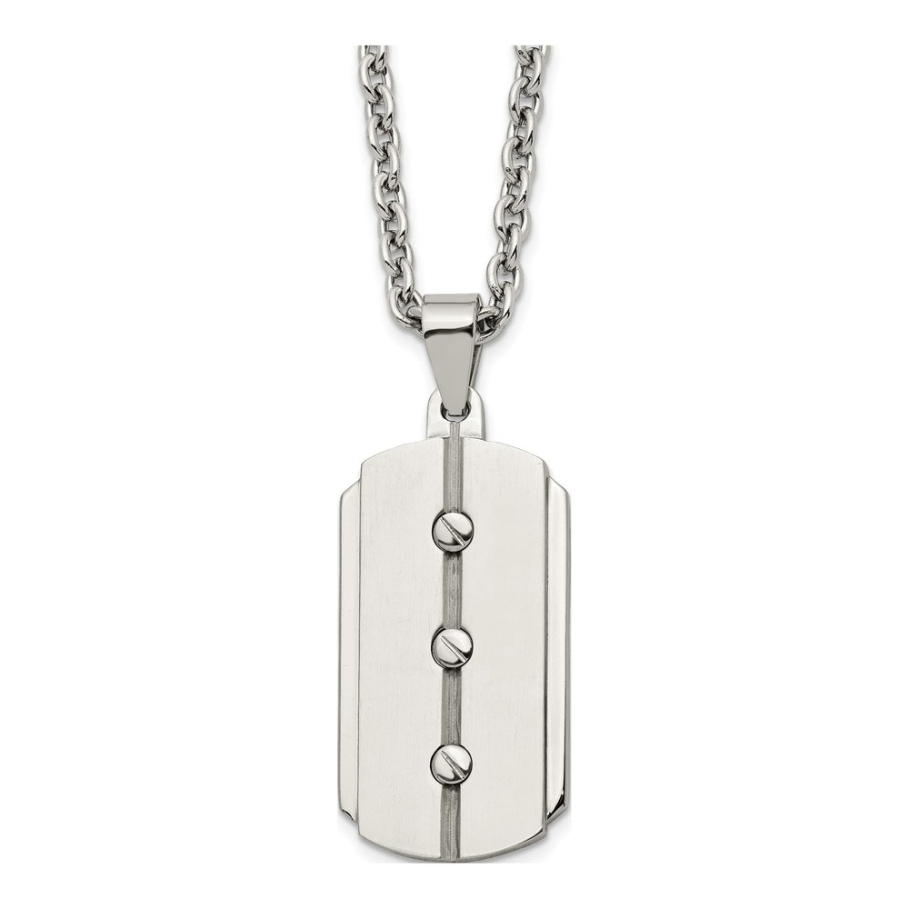Men's Stainless Steel 24in Dog Tag Necklace