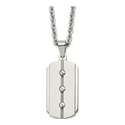 Stainless Steel Dog Tag Pendant Necklace