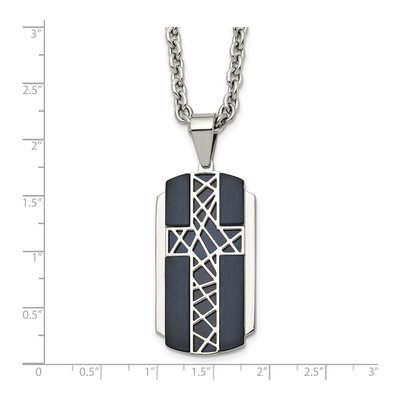 Black Stainless Steel Cross Pendant Necklace – view 4