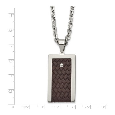 Stainless Steel Reversible Dog Tag Pendant Necklace – view 4