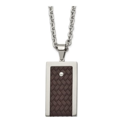 Stainless Steel Reversible Dog Tag Pendant Necklace