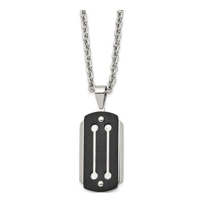Black Stainless Steel Dog Tag Pendant Necklace – view 4