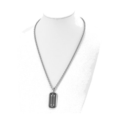 Black Stainless Steel Dog Tag Pendant Necklace – view 5