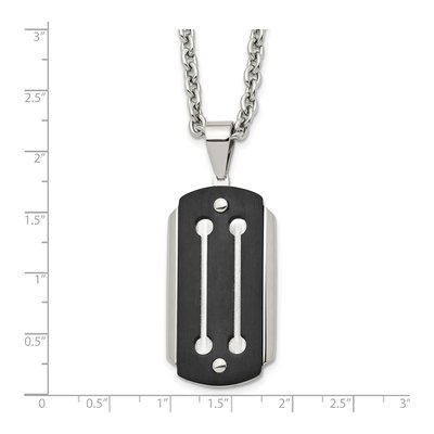 Black Stainless Steel Dog Tag Pendant Necklace – view 6
