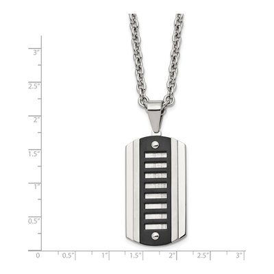 Black Stainless Steel Dog Tag Pendant Necklace – view 4