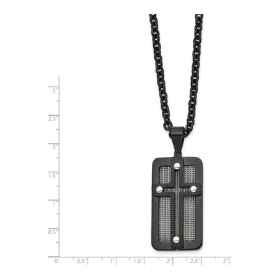 Black Stainless Steel Cross Pendant Necklace – view 4