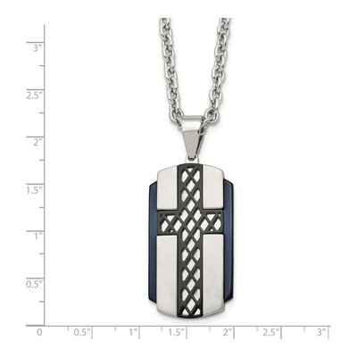 Black Stainless Steel Cross Pendant Necklace – view 6