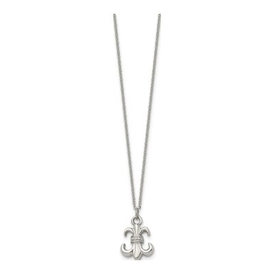 Stainless Steel Fleur de Lis Pendant Necklace – view 4