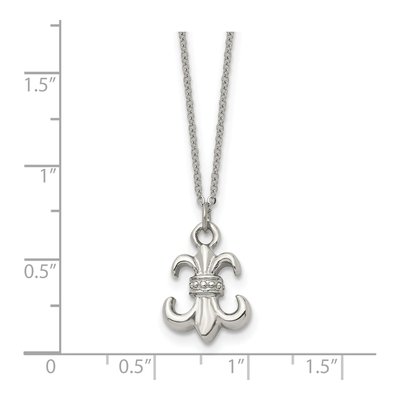 Stainless Steel Fleur de Lis Pendant Necklace – view 6
