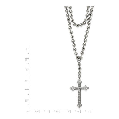 Stainless Steel Crystal Cross Pendant Necklace – view 7