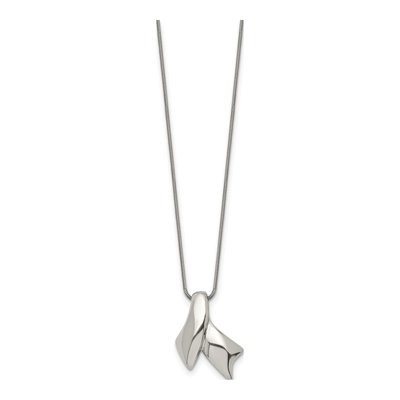 Stainless Steel Awareness Ribbon Pendant Necklace – view 3