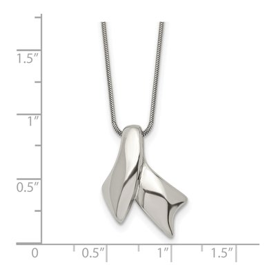 Stainless Steel Awareness Ribbon Pendant Necklace – view 6