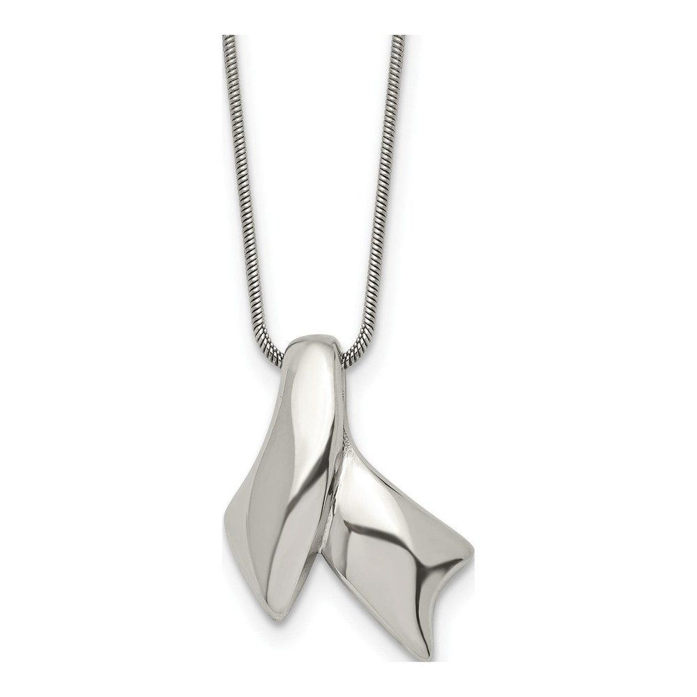 Stainless Steel Awareness Ribbon Pendant Necklace