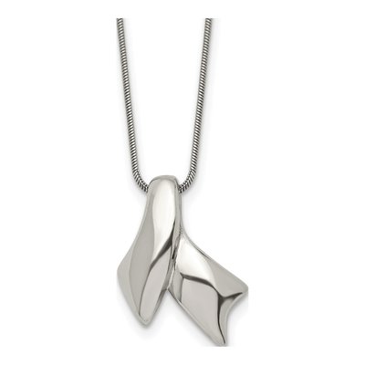 Stainless Steel Awareness Ribbon Pendant Necklace