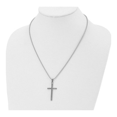 Stainless Steel Braided Cross Pendant Necklace – view 5