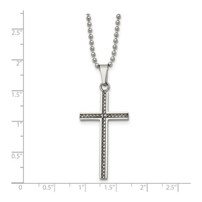 Stainless Steel Braided Cross Pendant Necklace – view 6