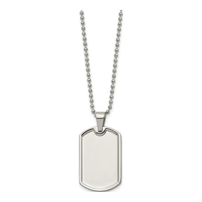 Stainless Steel Dog Tag Pendant Necklace – view 4