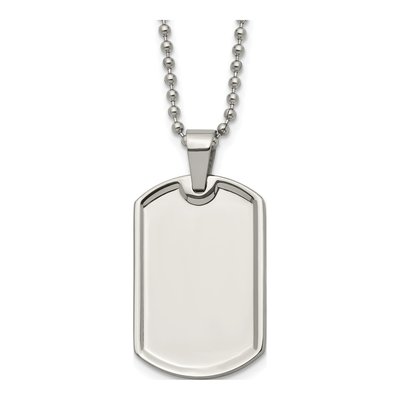 Stainless Steel Dog Tag Pendant Necklace