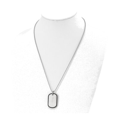 Black Stainless Steel Black Dog Tag Pendant Necklace – view 5