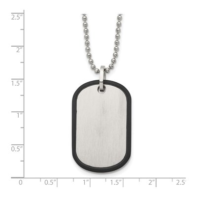 Black Stainless Steel Black Dog Tag Pendant Necklace – view 6