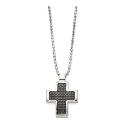 Black Stainless Steel Cross Pendant Necklace – view 4