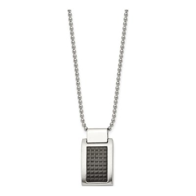 Black Stainless Steel Dog Tag Pendant Necklace – view 4