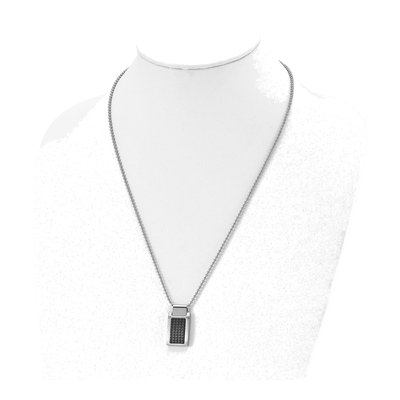 Black Stainless Steel Dog Tag Pendant Necklace – view 5