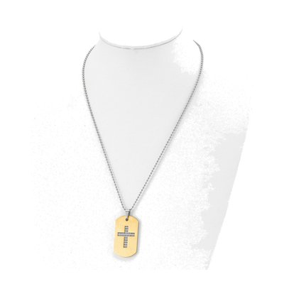 Stainless Steel Prayer Cross Dog Tag Pendant Necklace – view 5