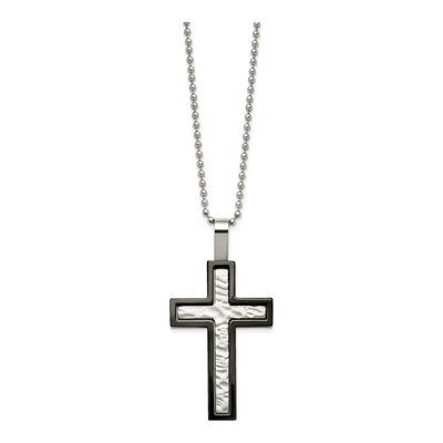 Black Stainless Steel Cross Pendant Necklace – view 4