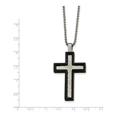 Black Stainless Steel Cross Pendant Necklace – view 5