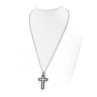 Black Stainless Steel Cross Pendant Necklace – view 6