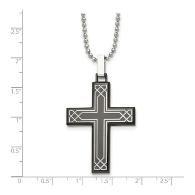 Black Stainless Steel Cross Pendant Necklace – view 6