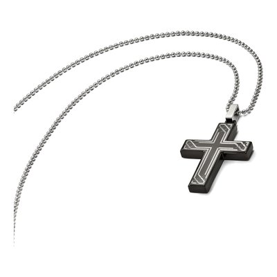 Black Stainless Steel Cross Pendant Necklace – view 7