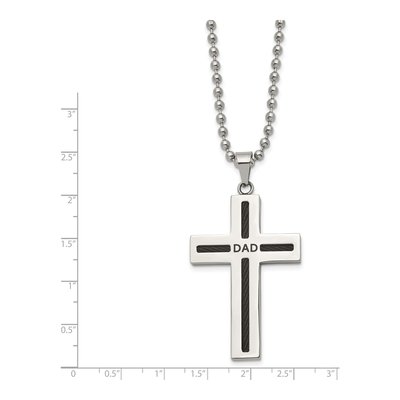 Black Stainless Steel Cross Pendant Necklace – view 4