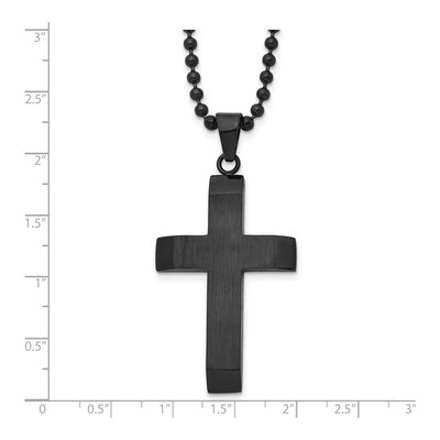 Black Stainless Steel Cross Pendant Necklace – view 6