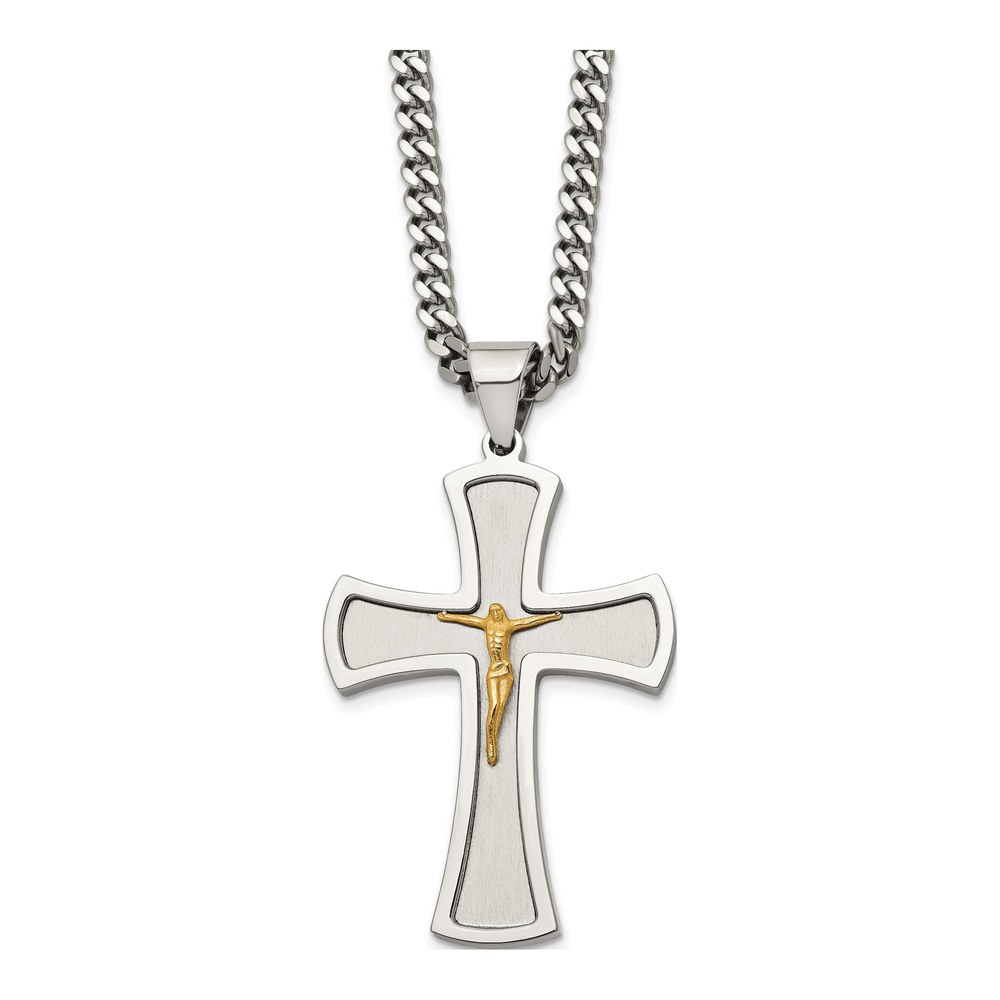 Stainless Steel Crucifix Pendant Necklace