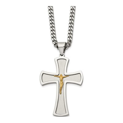 Stainless Steel Crucifix Pendant Necklace
