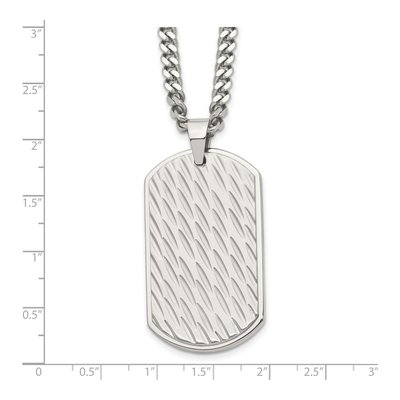 Stainless Steel Dog Tag Curb Pendant Necklace – view 6