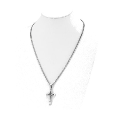 Stainless Steel Reversible Cross Pendant Necklace – view 5