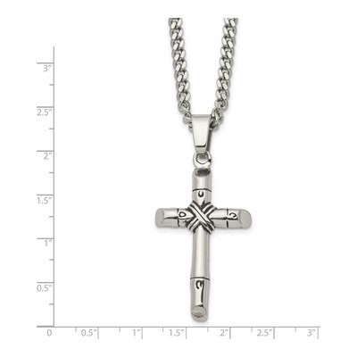Stainless Steel Reversible Cross Pendant Necklace – view 6