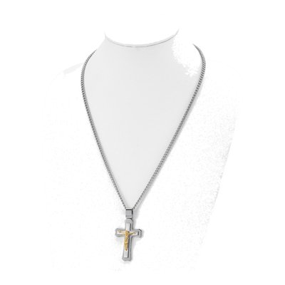 Stainless Steel IP Crucifix Pendant Necklace – view 5