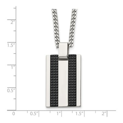 Black Stainless Steel Dog Tag Pendant Necklace – view 4
