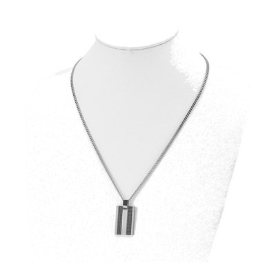 Black Stainless Steel Dog Tag Pendant Necklace – view 5