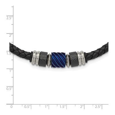 Stainless Steel Leather Necklace – view 4