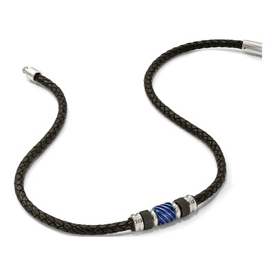 Stainless Steel Leather Necklace – view 7